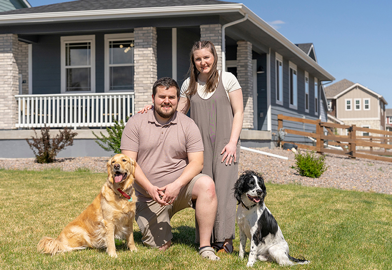 Alyssa, Ryan, and their dogs