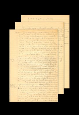 Handwritten notes on old-looking paper